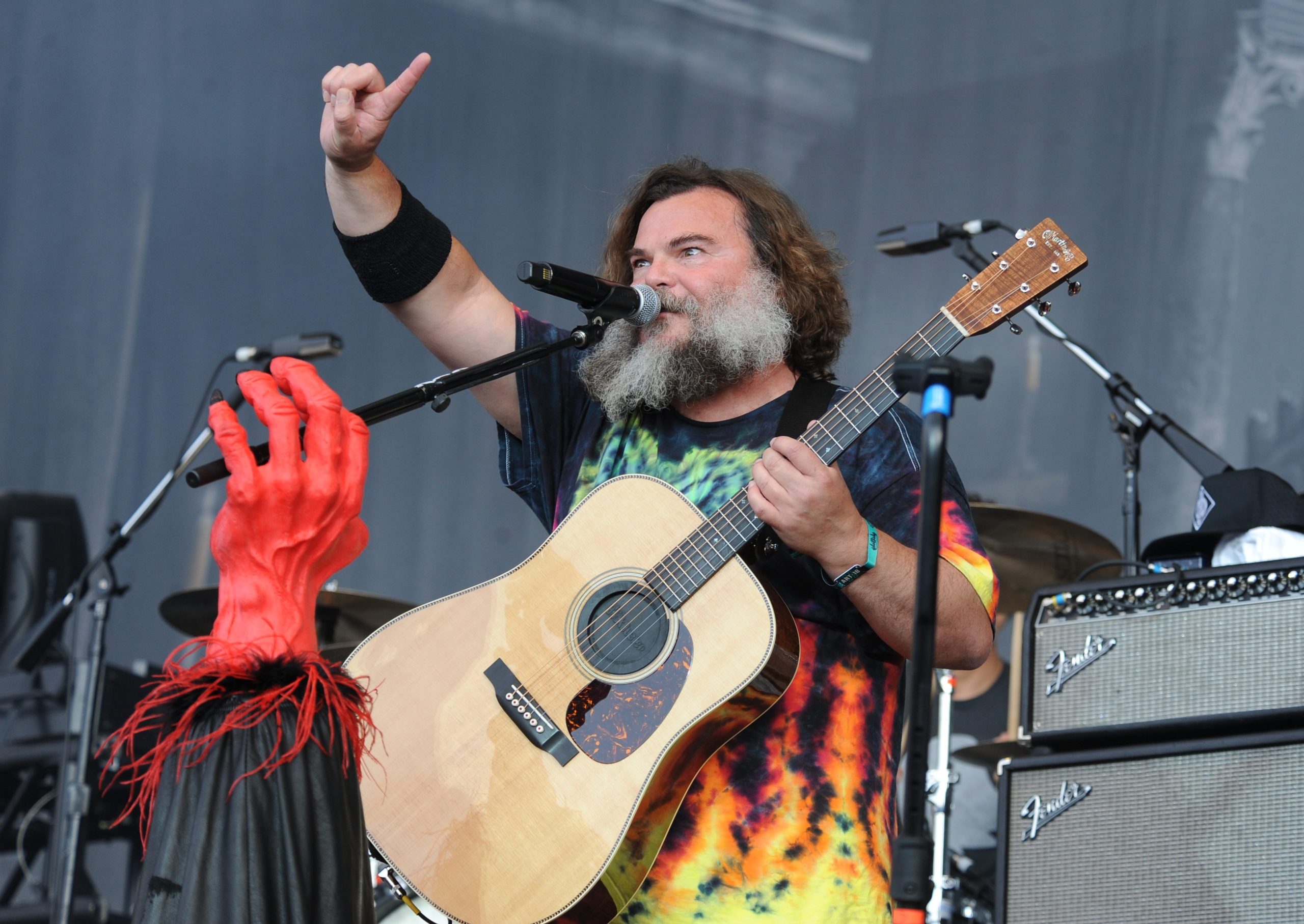 Clisson, France. 18th June, 2023. Jack Black with Tenacious D performing  live on stage during Hellfest Open Air Festival in Clisson, France on June  18, 2023. Photo by Julien Reynaud/APS-Medias/ABACAPRESS.COM Credit: Abaca