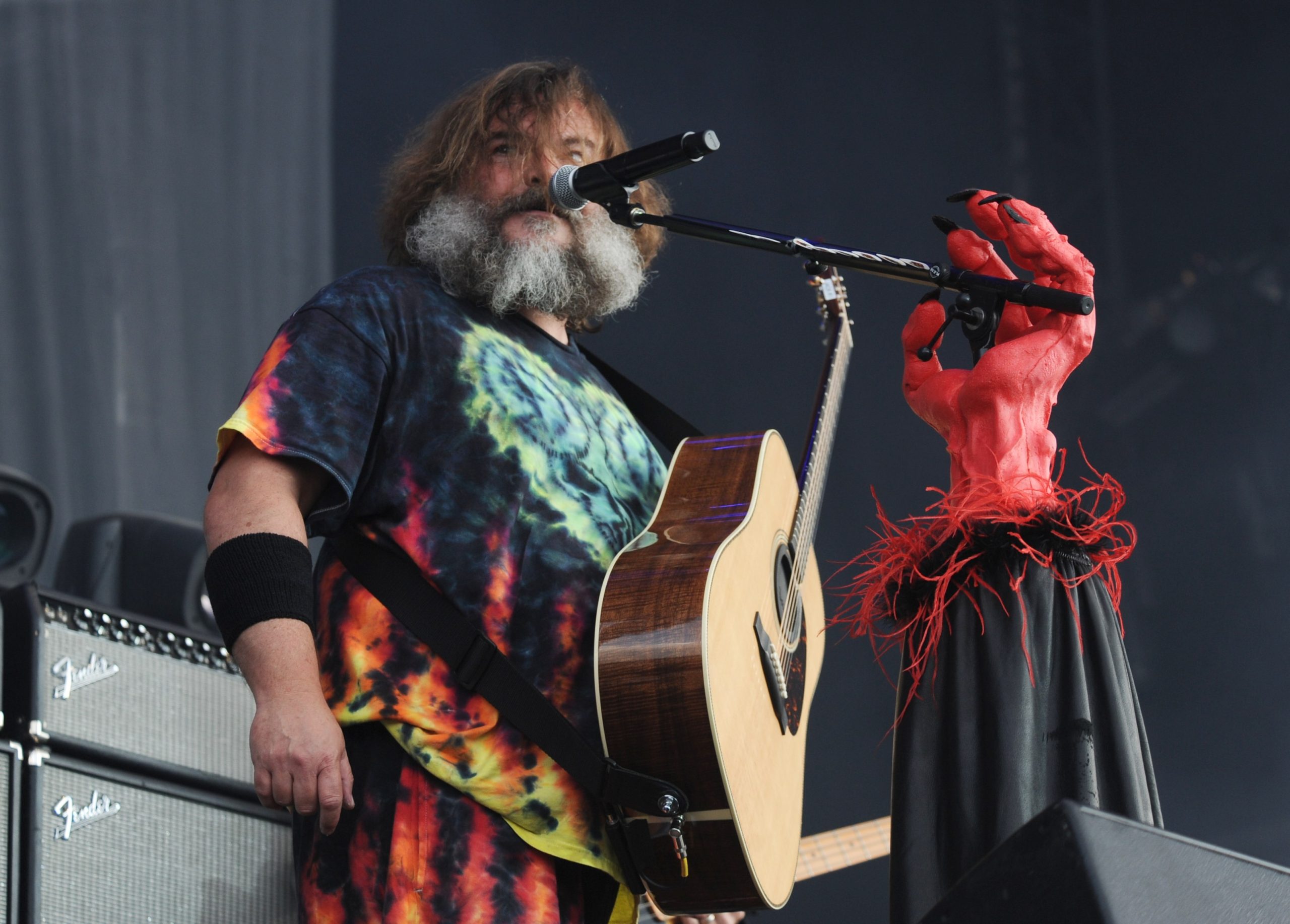 Clisson, France. 18th June, 2023. Jack Black with Tenacious D performing  live on stage during Hellfest Open Air Festival in Clisson, France on June  18, 2023. Photo by Julien Reynaud/APS-Medias/ABACAPRESS.COM Credit: Abaca
